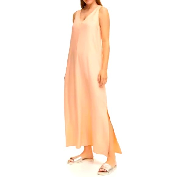 Dkny Dresses & Skirts - NWT DKNY Peach V-Neck Linen Maxi Dress |Size XXL